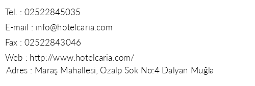 Hotel Caria Royal telefon numaralar, faks, e-mail, posta adresi ve iletiim bilgileri